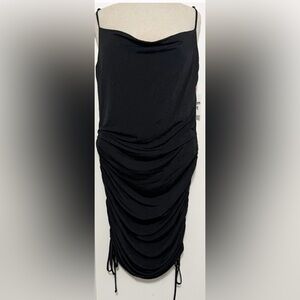 NWOT Open Edit Black Ruched Bodycon Mini Dress